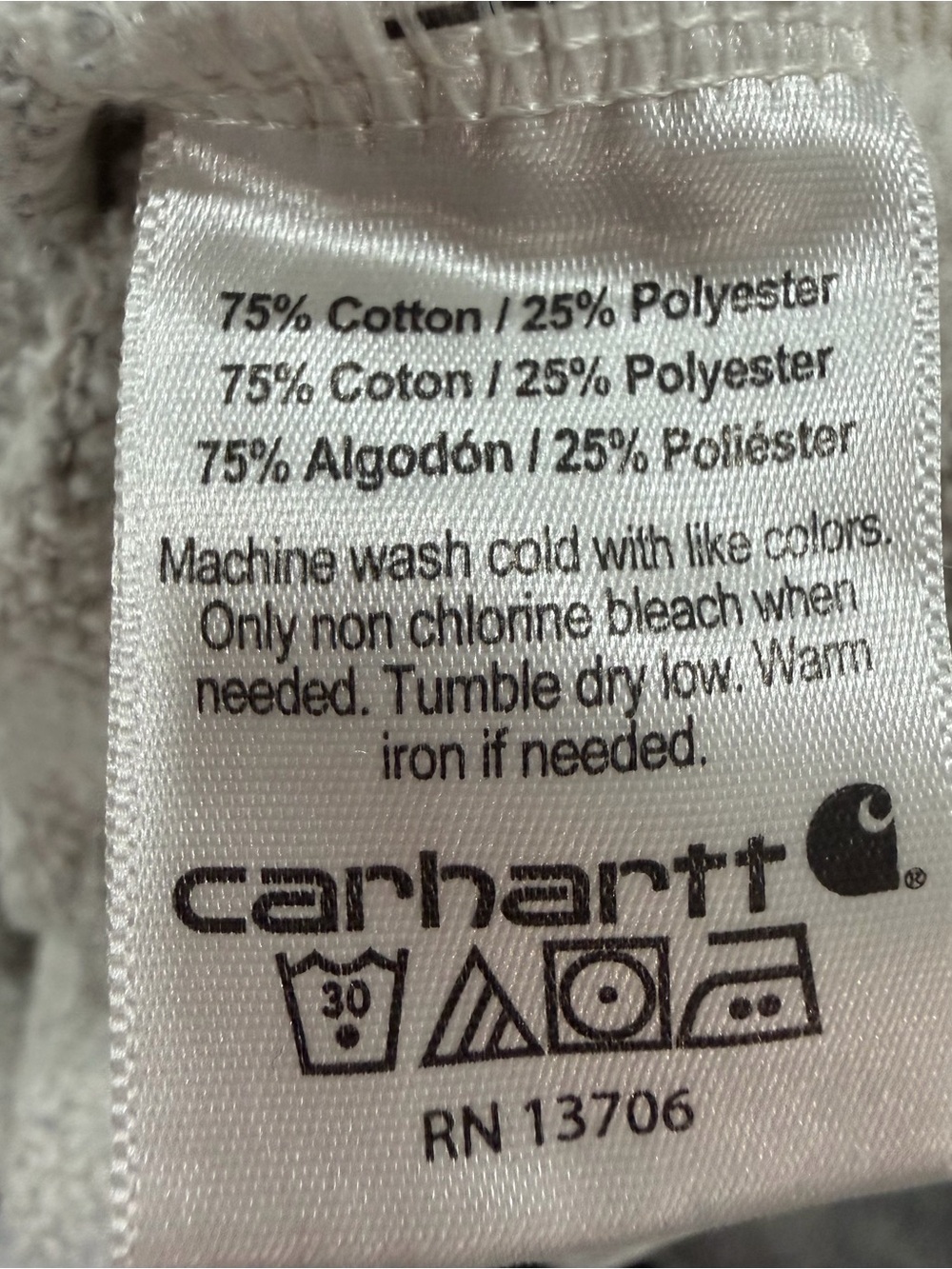Carhartt Kids Heathered Gray Hooded Sweatshirt - Picture 4 of 4